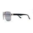 thumbnail image 4 of Mens Color Mirror Classic Rectangular Metal Rim Officer Sunglasses Silver Mirror, 4 of 4