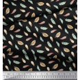 thumbnail image 2 of Soimoi Black Heavy Canvas Fabric Artistic Feather Print Sewing Fabric Yard 58 Inch Wide, 2 of 5