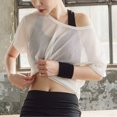 thumbnail image 4 of <p>Haut de Couverture Ajouré, T-Shirt en Maille à Manches Courtes Évacuant la Transpiration et à Séchage Rapide pour Femmes pour le Entraînement Physique</p>, 4 of 7