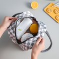 thumbnail image 4 of FeiraDeVaidade Reusable Insulated Lunch Tote Bag Lattice Lunch Box Container Waterproof Lunch Cooler Bag, 4 of 6