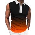 thumbnail image 1 of Plebaso Tank Tops for Men Casual Quarter Zip Collared Tee Shirts Sleeveless Gradient Color Fashion Shirts, 1 of 4