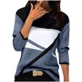 thumbnail image 3 of Jsaierl 2024 Automne Hauts à Manches Longues pour Femmes Col Rond Confortables T-Shirts Graphiques Géométriques Tendance Chemises Amples Décontractées Habillées Blouses de Travail, 3 of 3