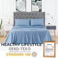thumbnail image 3 of 3 PCS Bedding Sheets and Pillowcase Set Rayon Derived from Bamboo, Cool Sheets for Hot Sleepers, 3 of 10