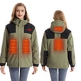 thumbnail image 1 of RXIRUCGD USB Intelligent Constant Temperature Heated Windproof Plus Size Coat For Men And Women Winter 4 Heated Jacket Coat( Army Green, Size:S ), 1 of 5