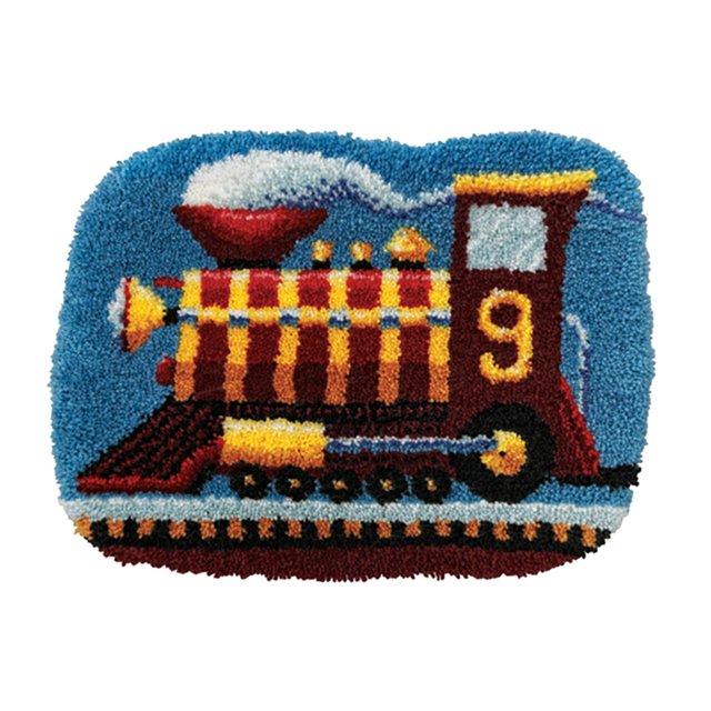Abbracc Latch Hook Embroidery Kits Cushion Blank Pillowcase DIY Craft Train