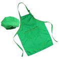 thumbnail image 1 of USHOBE Hat and Apron Kit 2Pcs Green Uniform Cloth Waterproof for Kids Baking Handwork Painting Cooking Grilling, 1 of 8