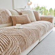 Matoen Thickened Wool Sofa Cushion Straight Sofa Three Seat Advanced Non Slip Breathable Sofa Cushion Pet Friendly Sofa Cover for Living Room Bedroom and Office