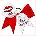 thumbnail image 3 of Valentine's Day Cheer Hair Bow - Kiss Me I'm A Cheerleader, 3 of 4
