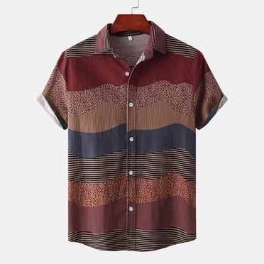 HWRETIE Men's Hawaiian Shirt Short Sleeve Button Down Printed Beach Shirt Casual Summer Vacation Top