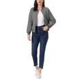 thumbnail image 2 of INSPIRE CHIC Women's Stand Collar Zip Up Raglan Sleeves Bomber Quilted Jacket S Dark Gray, 2 of 6