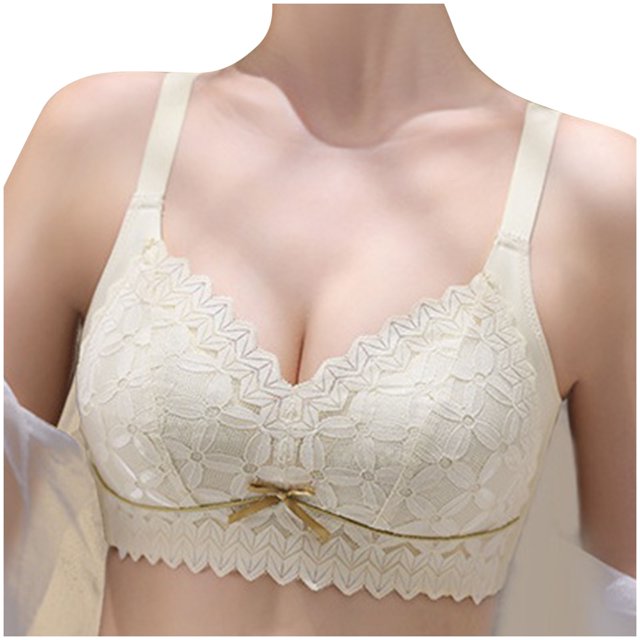 Timegard Wireless Bras for Women Lace Bowtie Full Coverage Adjustable Strap Comfortable Everyday Bras