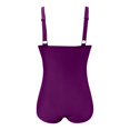 thumbnail image 4 of Huesdet One Shoulder One Piece Swimsuit for Women Tummy Control Bathing Suits Modest Full Coverage Keyhole Swimwear[Purple,M], 4 of 5