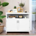 thumbnail image 4 of Costway Buffet de Cuisine Serveur Bahut Armoire de Rangement avec 2 Portes et Tablette Blanc, 4 of 10