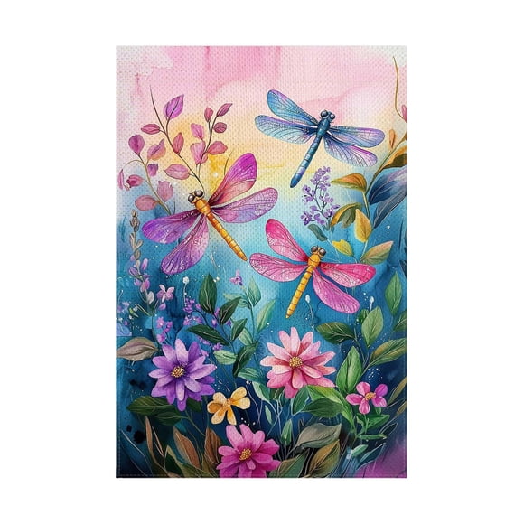 Drapeau de Jardin de Pâques C 12X18 Pouces Double Face avec Lapin et Motif Floral pour Cour Extérieure, Patio, Porte d'Entrée, Décoration de Printemps