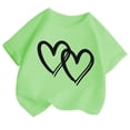 thumbnail image 3 of GDREDA Vêtements Fille Enfant Filles Mignon Graphique Col Rond Manches Courtes T-Shirt Été Décontracté Chemise Hauts Décontractés pour Fille Vert Clair,10-12 Ans, 3 of 5
