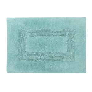 Mainstays Racetrack 100% Cotton Teal Bath Rug, 17" x 24"