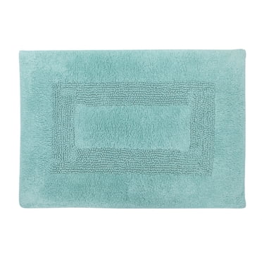Mainstays Racetrack 100% Cotton Teal Bath Rug, 17" x 24"