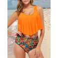 thumbnail image 3 of Women Two Pieces Swimsuit Ruffles Print Bikini Set Bathing Suits Swimwear, 3 of 8