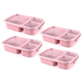 thumbnail image 1 of 4 Compartment Meal Prep Lunch Containers for Kids, 4 Pack Bento Lunch Box, Tupperware, Durable BPA Free Plastic Reusable Food Storage Containers with lid, Microwave/Dishwasher/Freezer Safe, 1 of 5