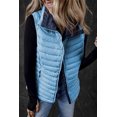 thumbnail image 4 of I AM A FASHION JUNKY Sky Blue Plush Collared Quilted Zipped Puffer Vest (SkyBlue, S, 100%Polyester), 4 of 8