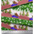 thumbnail image 2 of Soimoi Green Rayon Fabric Car & Pine Tree Nature Fabric Prints By Yard 42 Inch Wide, 2 of 5