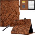 thumbnail image 1 of GSFY Case for All-new 7" Kindle Paperwhite 12th Gen 2024 & Kindle Colorsoft Signature Edition 2024, PU Leather Protective Smart Shell Flip Stand Cover with Card Slots Auto Sleep/Wake, Brown, 1 of 7