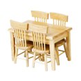 thumbnail image 1 of 5x Dining Table Chair Model Set 1:12 Dollhouse Miniature Furniture Wooden Decor, 1 of 8