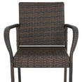 thumbnail image 4 of SUPER DEAL Upgraded Wicker Bar Stool Chairs Outdoor Backyard Rattan Chair w/Iron Frame, Armrest and Footrest (2), 4 of 5