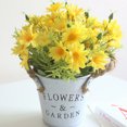 thumbnail image 2 of (Yellow) Retro American Daisy Hemp Rope Iron Bucket Simulation Bonsai Plant Set Fake Flower Handicraft Ornament with Pot, 2 of 8