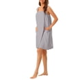 thumbnail image 4 of INSPIRE CHIC Women's Terry Wrap Bathrobe Spa Robe for Gym Pool Shower Bath Towel Robe Shower Dress M Grey, 4 of 6