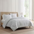 thumbnail image 2 of Martha Stewart Everyday 3-Piece Reversible Juliet Jacobean Cotton Comforter Set, Grey, Double/Queen, 2 of 8