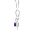 thumbnail image 2 of Angara Collier en Améthyste Naturelle - Pendentif Solitaire en Améthyste Ronde 1,15 ct Nœud Infini en Or Blanc 14K pour Femmes, 2 of 8
