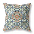 thumbnail image 1 of HomeRoots 412097 Coussin en Daim Boho Trèfle 16 Po. , Bleu , Crème & Orange, 1 of 1