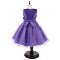 thumbnail image 2 of Birdeem Robe pour Enfants Filles Sans Manches Robe de Princesse Nœud Papillon Dentelle Fleurs Robe en Maille Robe Tuftée, 2 of 5