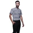 thumbnail image 2 of BESTMAN Casual Printed Shirts For Men Slim Fit Button Down Short Sleeve Shirt, 2 of 5