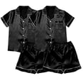 thumbnail image 1 of B91xZ Women Cami Pajama Set Short Sleeve Button Down Pjs Set Sleepwear Two Piece Pjs Shorts Set with Pockets,BK4 L, 1 of 4