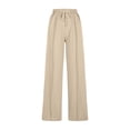 thumbnail image 5 of Pisexur Womens Sweatpants 2024 Ribbed Workout Jogging Pants Casual Baggy Elastic Waist Sweatpants Casual Baggy Drawstring Wide Leg Pants Solid Color Straight Leg Sweatpants with Pockets, 5 of 5