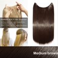 thumbnail image 2 of 20” Invisible Wire Hair Extensions Miracle Secret Fish Line Hairpieces Silky Straight Synthetic hair, 2 of 4
