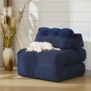 Garvee 3-in-1 Portable Folding Single Sofa Bed Sleeper Chair with Pillow, 34.25"x74.8"x8.66", Blue