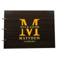 thumbnail image 1 of Custom Rustic Wedding Scrapbook Wood Engraved Name Bride & Groom Advice Guestbook, 1 of 6