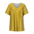 thumbnail image 4 of Pompotops Women Plus Size Short Sleeves V-Neck Print Blouse Pullover Tops Shirt, 4 of 5