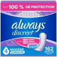 thumbnail image 2 of Always Discreet Adult Incontinence Pads for Women, Moderate Absorbency, Long Length, Postpartum Pads, 2 of 18