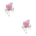 thumbnail image 4 of Youkk Cloth Chic And Stylish Brooch Pin Fashion Statement With Exquisite Piece Modern Minimalist Corsage pink 2Set, 4 of 6