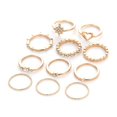 thumbnail image 4 of Bohemian Retro Moon Joint Knuckle Ring Sets Women Girls jewelry set Knuckle ring Rhinestones Heart Shape Rings Hand Jewelry Set, 4 of 8