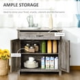 thumbnail image 4 of HOMCOM Buffet de Style Ferme, Armoire Buffet avec Porte de Grange, Gris Cendré, 4 of 10