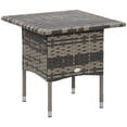 thumbnail image 1 of Outsunny Rattan End Table with Full Woven Top, Outdoor Coffee Table, Grey, 1 of 10