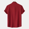 thumbnail image 4 of Chemise Décontractée pour Homme Unie à Col Rabattu à Manches Courtes avec Fermeture à Boutons Blouse Hawaïenne, 4 of 9
