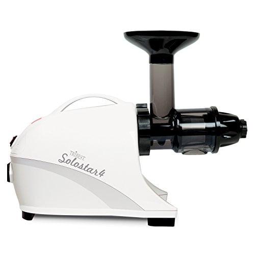 Tribest Solostar 4 SS-4200-B Horizontal Single Auger Slow Masticating Juicer, White