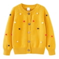 thumbnail image 2 of RXIRUCGD Cardigan Veste en Tricot de Coton à Col Rond, Boules Colorées Crochetées à la Main pour Garçons et Filles ( Jaune, Taille : 2 Ans ), 2 of 7