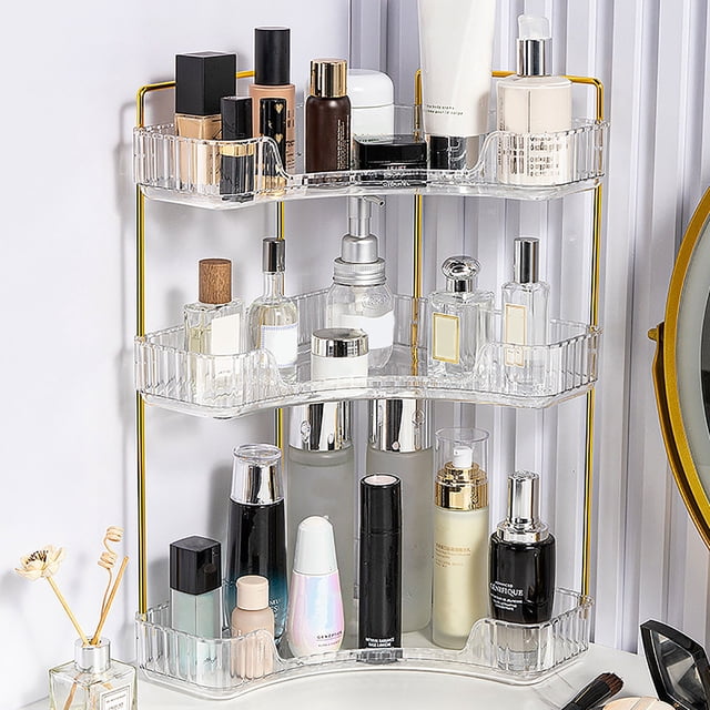 RYRDWP Étagère de Rangement Cosmétique Rotative 360 Coin Boîte de Rangement Toilette Luxe Léger Chambre Décoration Bijoux